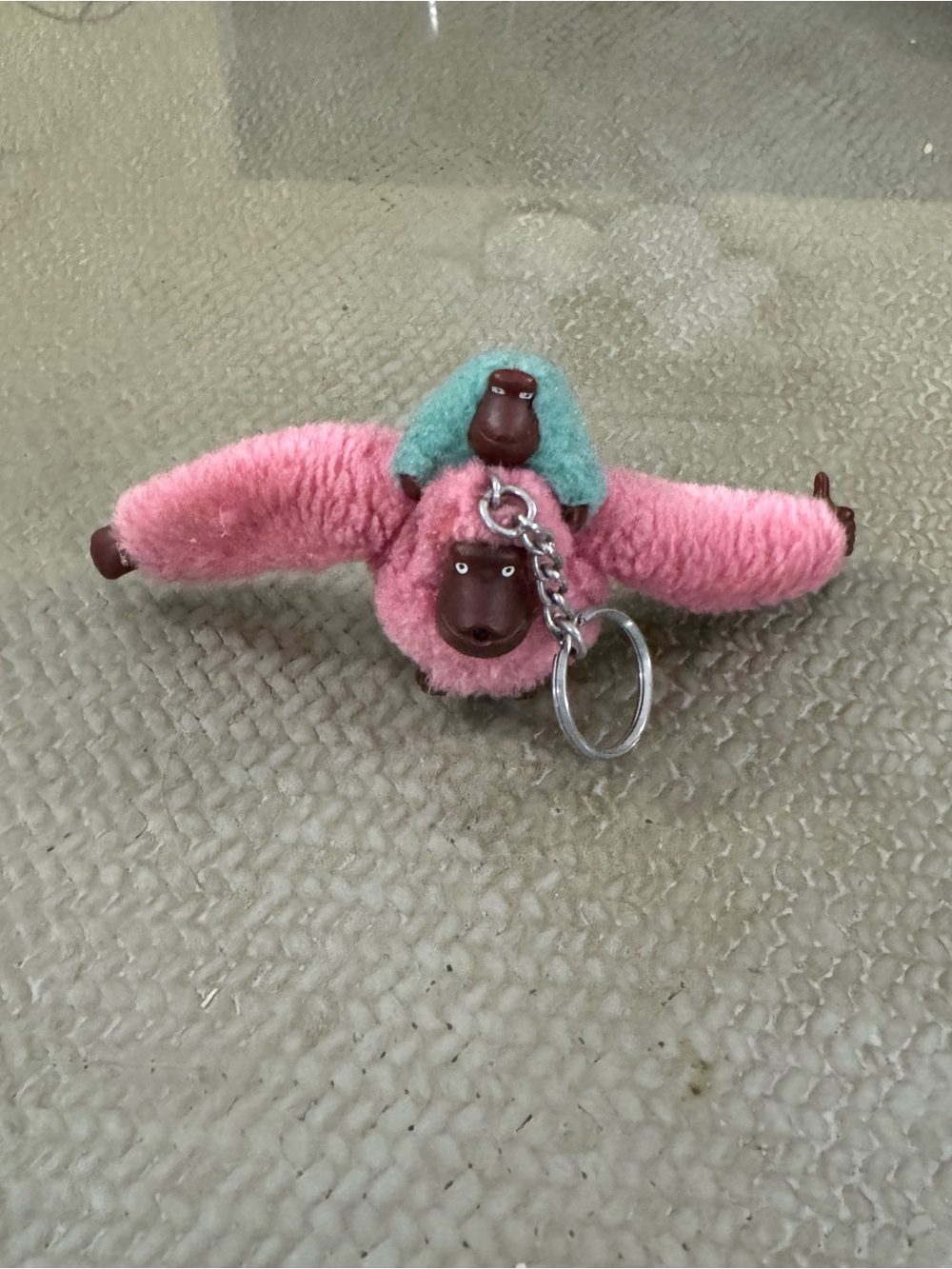 Kipling monkey charm set, pink (large + baby)